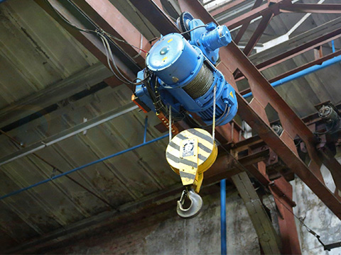 Trolley Electric Wire Rope Hoist At Construction Site